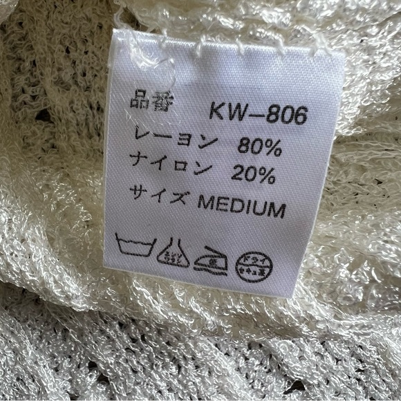 ANTEPRIMA Off-White Sparkle Knit Boxy Pullover Sweater - Size Medium - Picture 8 of 8